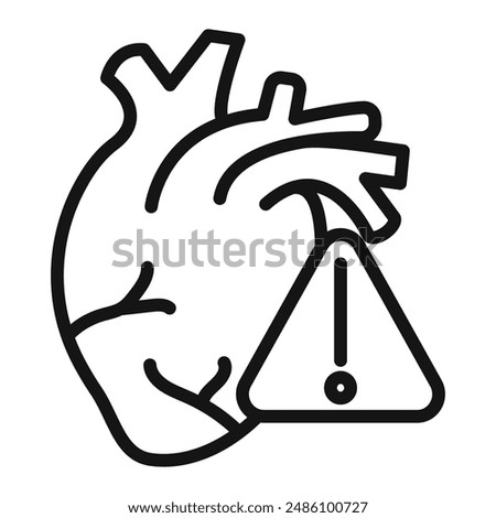 Heart risk icon mark in filled style
