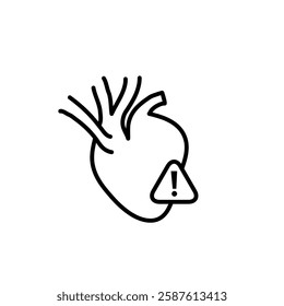 Heart risk icon, vector simple trendy style illustration for web and app..eps