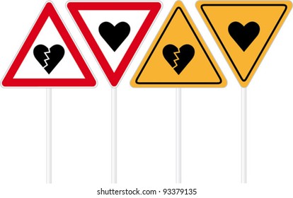 Heart road sign
