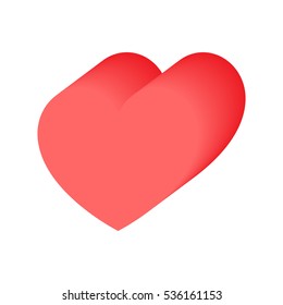 Heart. Rolling colour with rosy in red.Vector eps 10