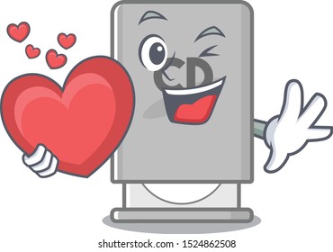 With heart rom drive with the cartoon shape