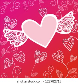 Heart romantic background vector illustration