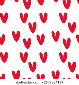 Corazón. Romántico patrón sin fisuras rojo. Elementos de diseño de Vector para prendas de vestir o textiles