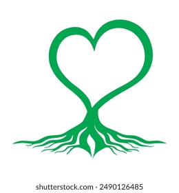 heart with roots that you can use for logos, icons, or symbols in banners