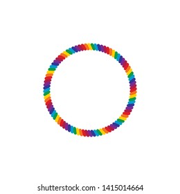 Heart Rope Frame Border Rainbow Colored LGBT Pride for Lesbian Gay Bisexual and Transgender Design Element