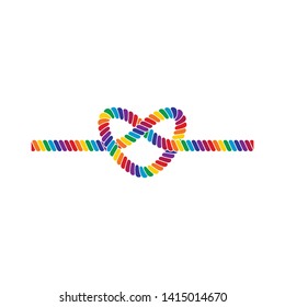 Heart Rope Frame Border Rainbow Colored LGBT Pride for Lesbian Gay Bisexual and Transgender Design Element