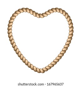Heart rope isolated on white background. Vector