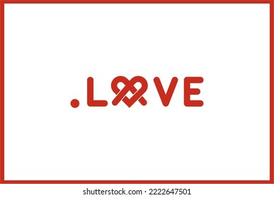 Heart with rope knot logo design