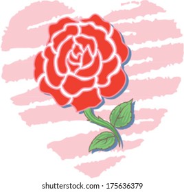Heart and rose