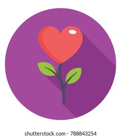 
Heart Rose Flat Colored Icon
