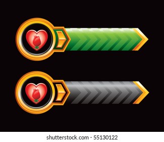 heart and rose green and black arrows