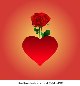 heart and rose illustration