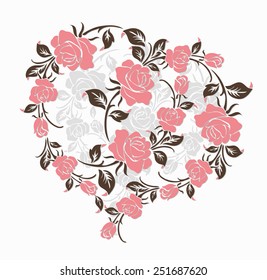 The heart of Rose ,vector design for valentine's day,wedding invitation.