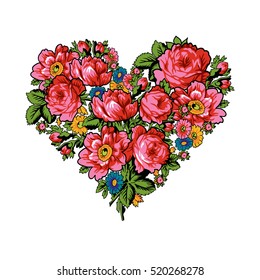 The heart of Rose, vector design for valentine's day, wedding invitation