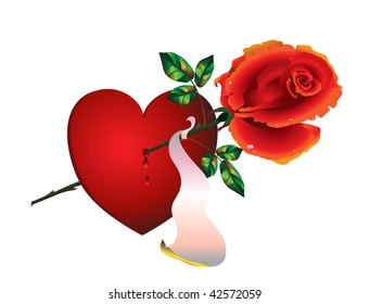 heart and roses
