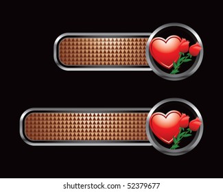 heart and roses bronze checkered tabs
