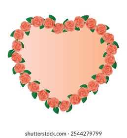 Heart with Roses. International winter holiday for friends and lovers Valentine's Day vector art