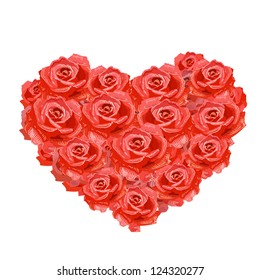 Heart of roses isolated for your design