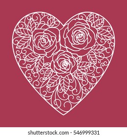 Corazón de rosas (lindo láser)