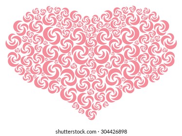 Heart of roses - plant and flowers frame for text postcards and invitations