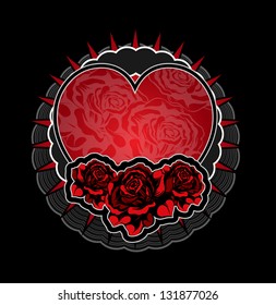 Heart and roses tatoo
