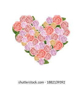 Heart from roses. vector illustration