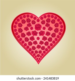 Heart of roses vector illustration