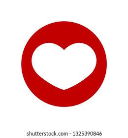 Heart in round icon. Vector illustration