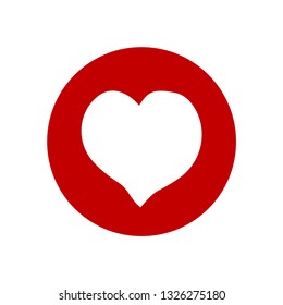 heart in round icon. Vector illustration