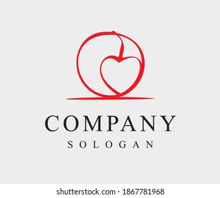 Heart Round Shap Gift Vector Logo Design