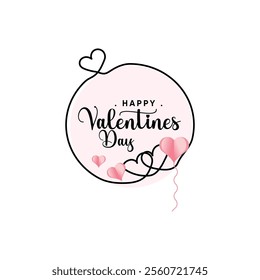 Heart round shape frame. greeting happy valentine day isolated on background. Valentines, women, mother invitation design