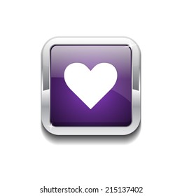 Heart Rounded Corner Square Purple Vector Web Button Icon
