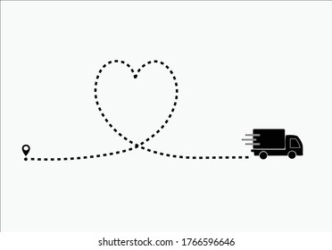heart route cargo design hand drawn