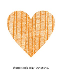 Heart with rows of orange vertical folders