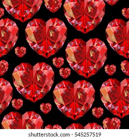 heart of rubies. seamless pattern