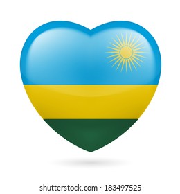 Heart with Rwandan flag colors. I love Rwanda