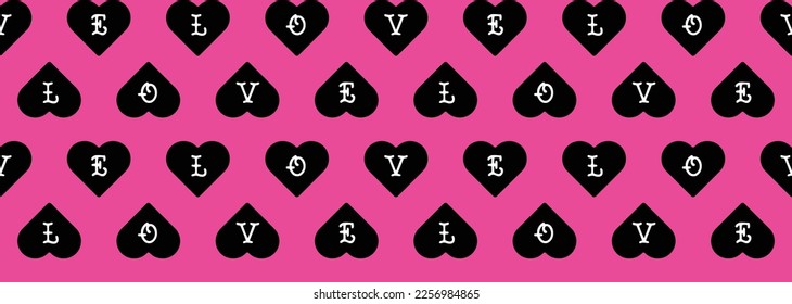Heart saamless pattern. Love vector background illustration