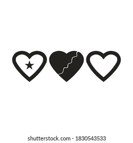 heart sad and star logo, simple and authoritative