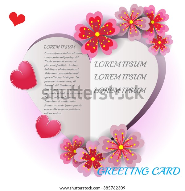 Heart Sakura Flowers Love You Vector Stock Vector Royalty Free