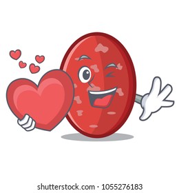 With heart salami mascot cartoon style