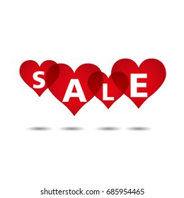 Heart Sale Background, Vector, Illustration