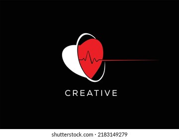 Icono de diseño de logotipo de muestra de corazón ilustrador vector