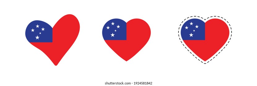 heart Samoa  flag. Simple vector Samoa  flag