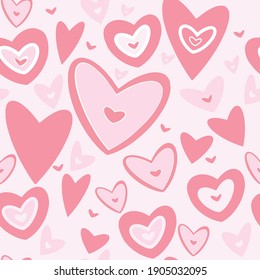 
Heart sample. Romantic seamless vector pattern. Hand-drawn.