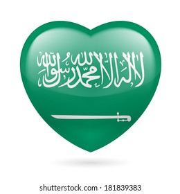 Heart with Saudi Arabian flag colors. I love Saudi Arabia