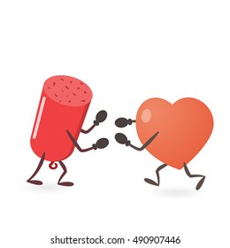 Heart and Sausage Fighting