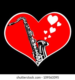Heart and saxophone