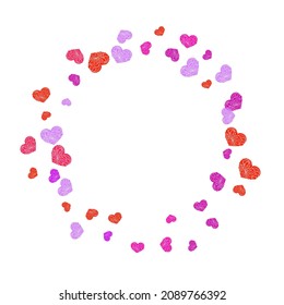 Heart scatter flying on white background. Social media like vector symbols. Romantic mood elements.  Holiday decoration graphic design.