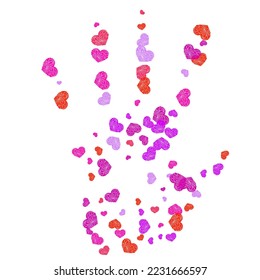 Heart scatter flying on white background. Social media like vector symbols. Romantic mood elements.  Little flying confetti print design.