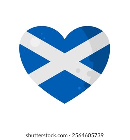 Heart with Scotland flag - vector illustration